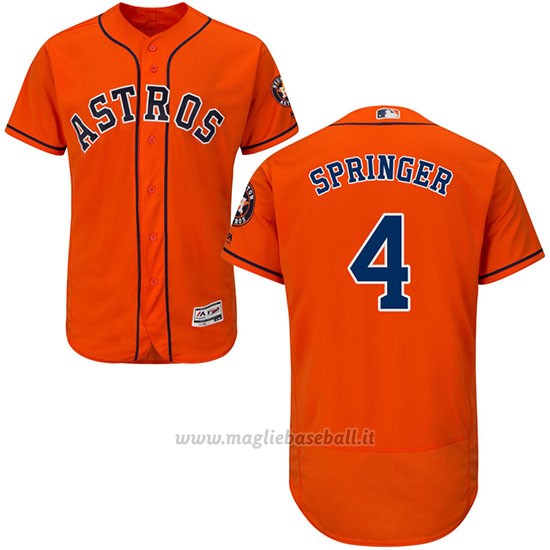 Maglia Baseball Uomo Houston Astros George Springer Arancione Alterner Autentico